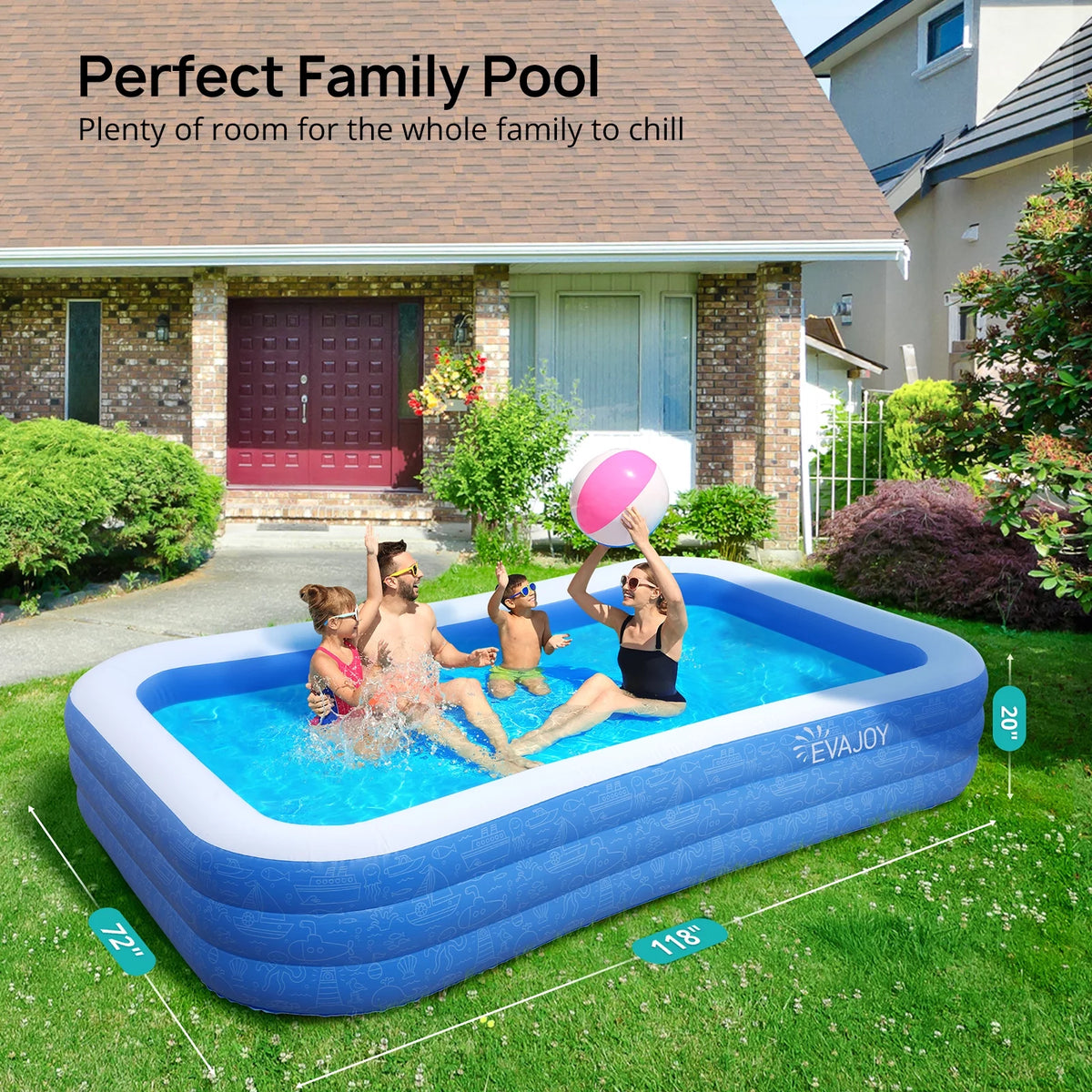 Inflatable Swimming Pools 118'' x 72'' x 20'' L42381