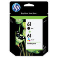HP 61 Black Tri-Color Ink Cartridges, 2 Cartridges D116526