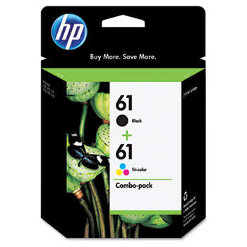HP 61 Black Tri-Color Ink Cartridges, 2 Cartridges D116526