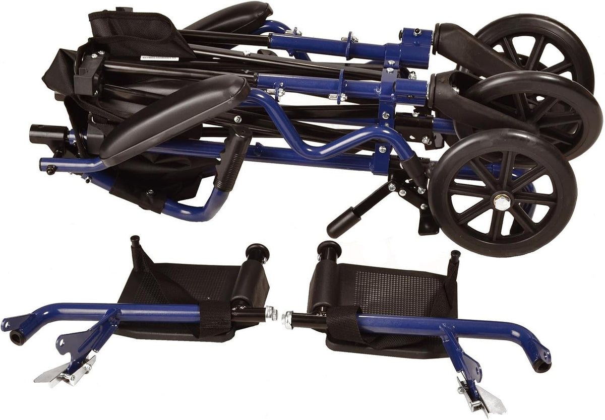 Super Lightweight Folding Travel Wheelchair with Height Adjustable Footrests T9733