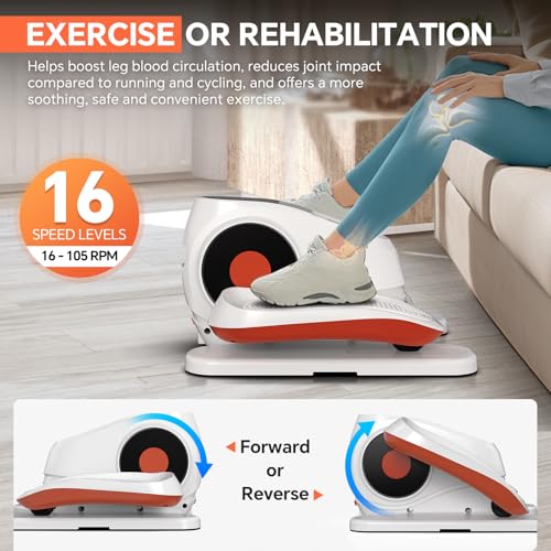 Under Desk Elliptical Machine with 16 Adjustable Speed X58795