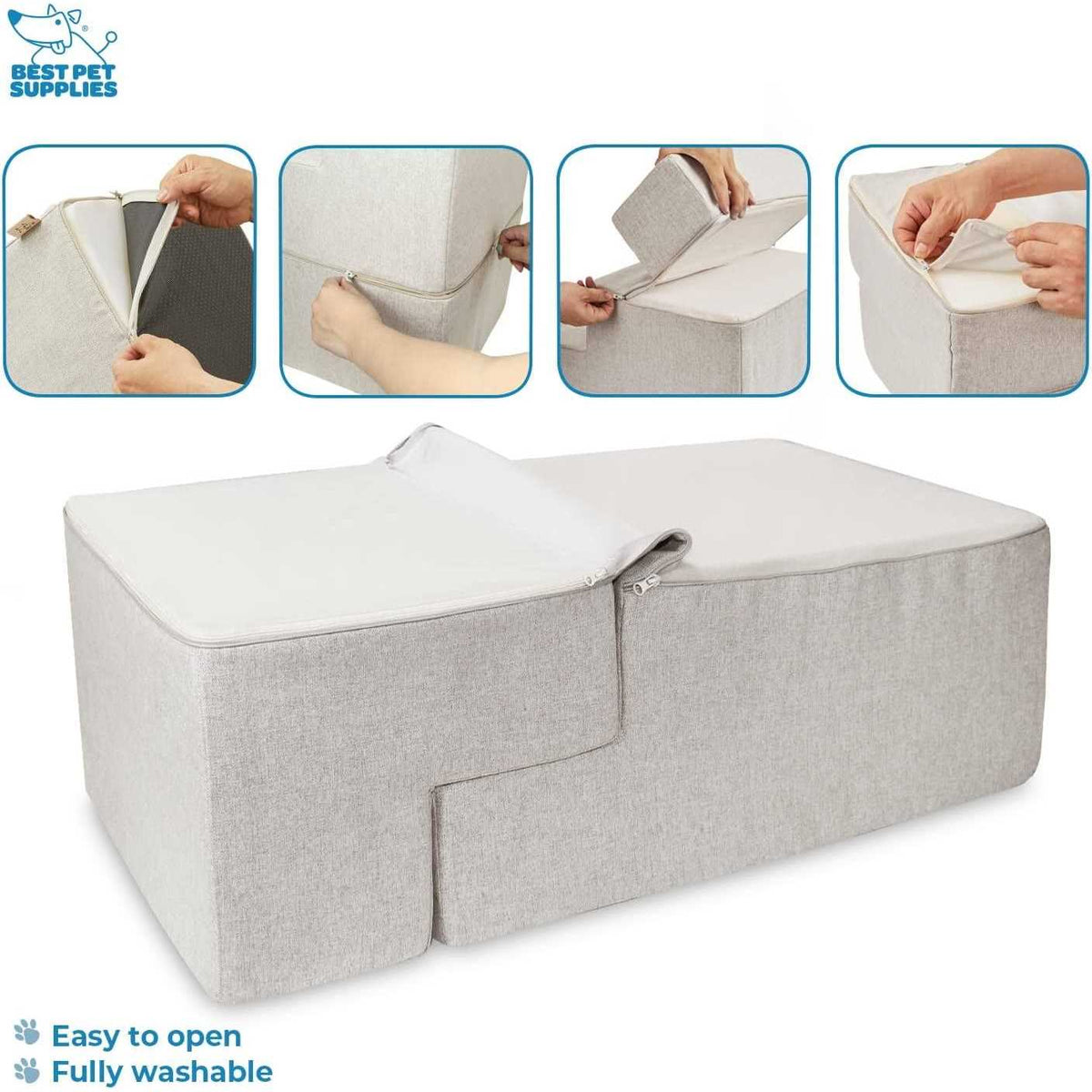 Foldable Pet Steps/Stairs with CertiPUR-US Certified Foam B91781