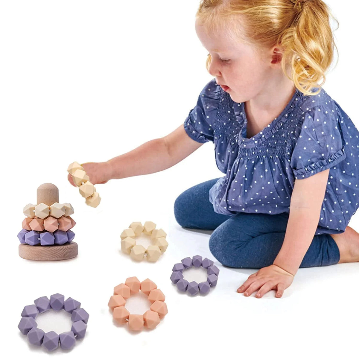 Silicone Stacking Ring Stacker Toddler Teething Toy X7772