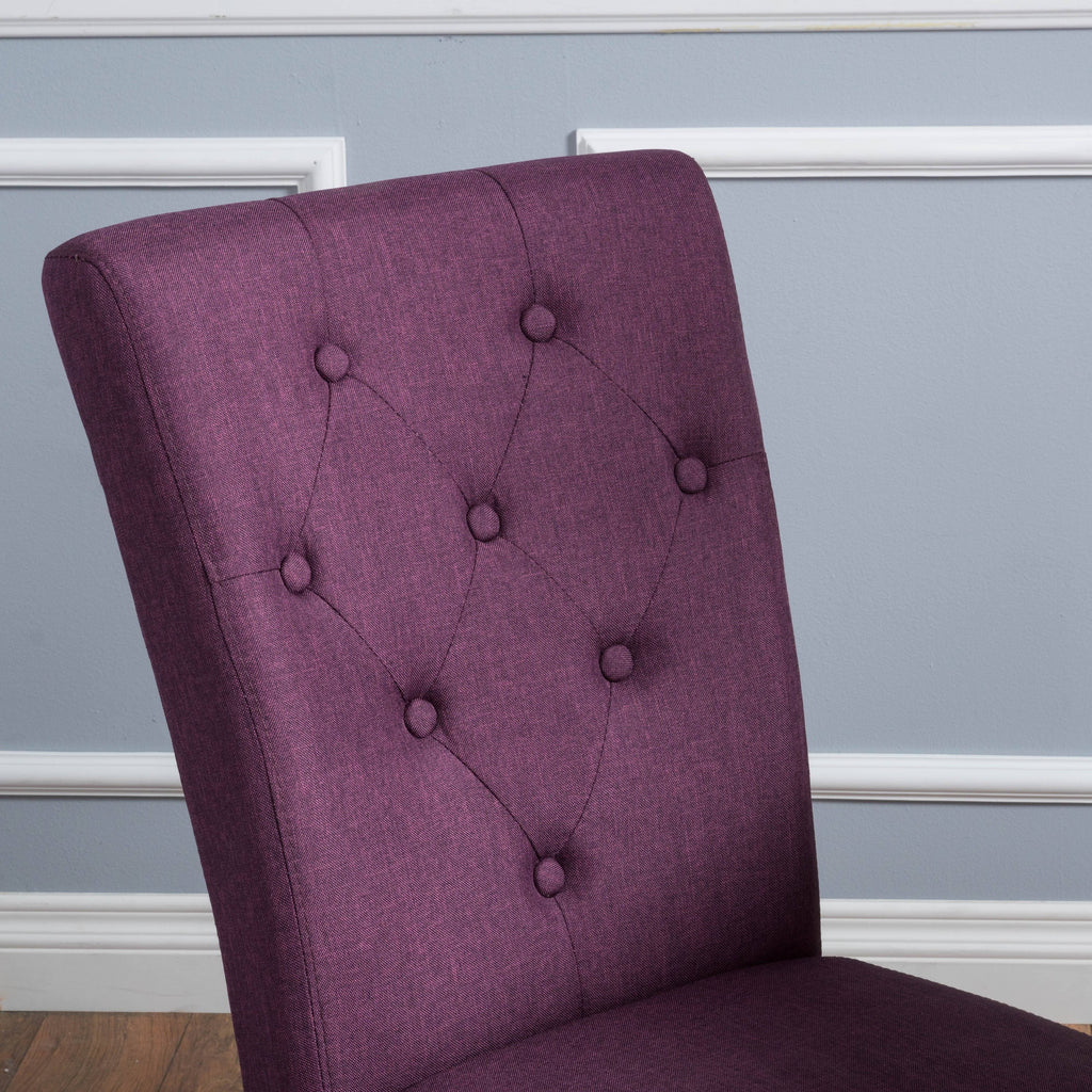 Deep Purple Fabric Dining Chair (Set of 2) O436