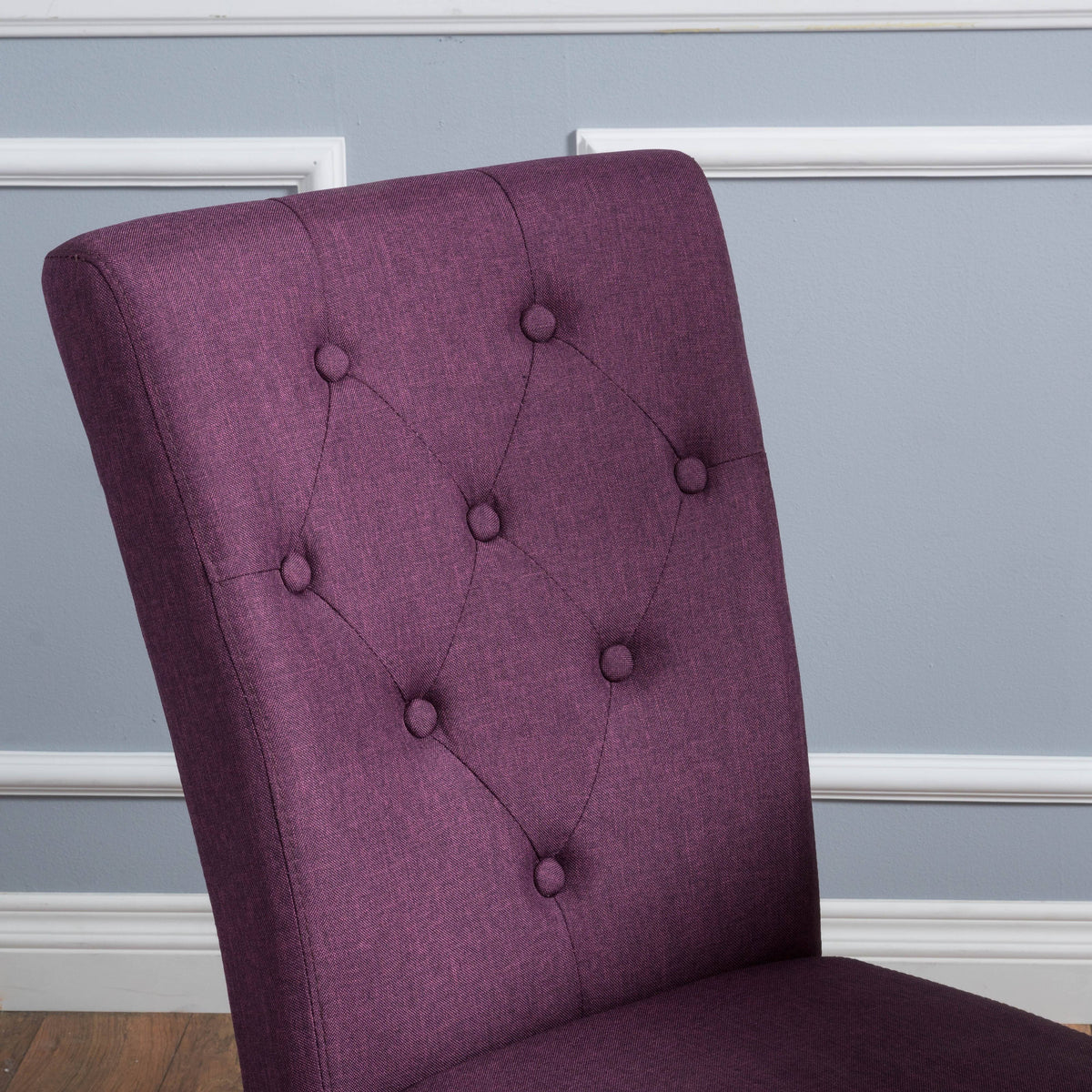 Deep Purple Fabric Dining Chair (Set of 2) O436