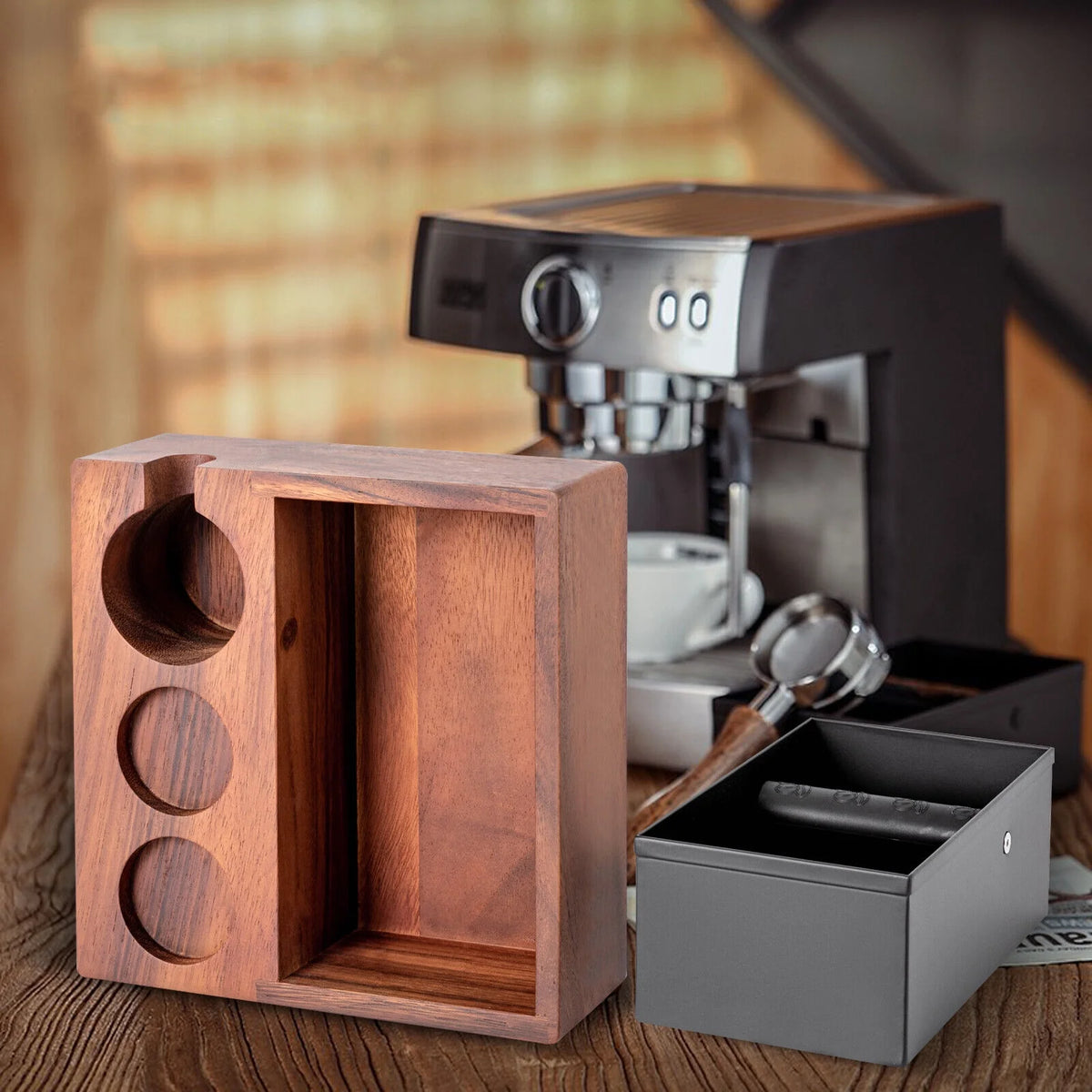 Knock Box Coffee Machine Accessories for 2.28inch Tamper Rectangular I88503