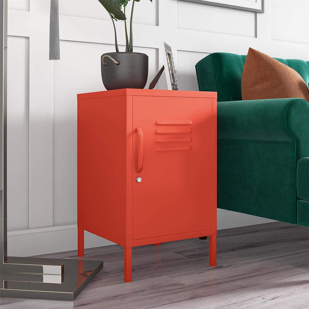 Orange Metal Locker End Table K6847