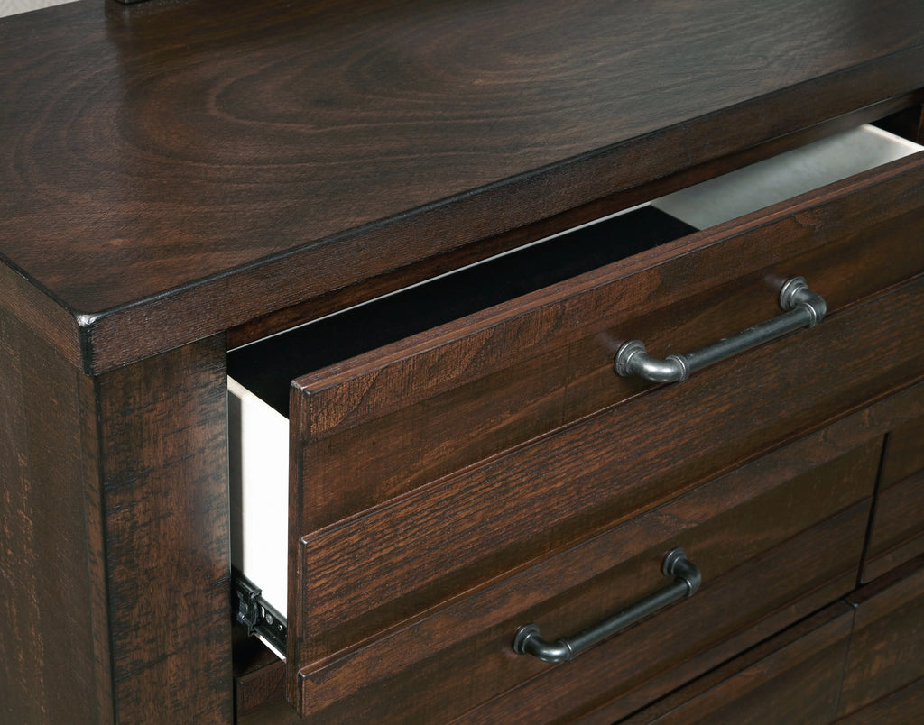 Queen Bed with Dresser, Mirror, Nightstand in Espresso K91932