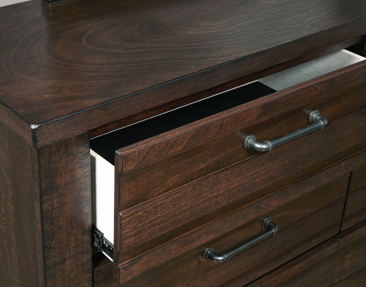 Queen Bed with Dresser, Mirror, Nightstand in Espresso K91932