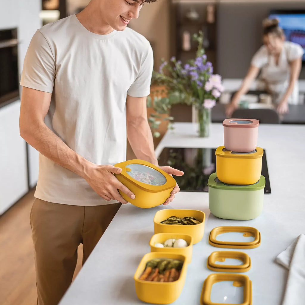 Airtight Fridge Freezer Microwave Containers Mango Yellow 2800cc V984