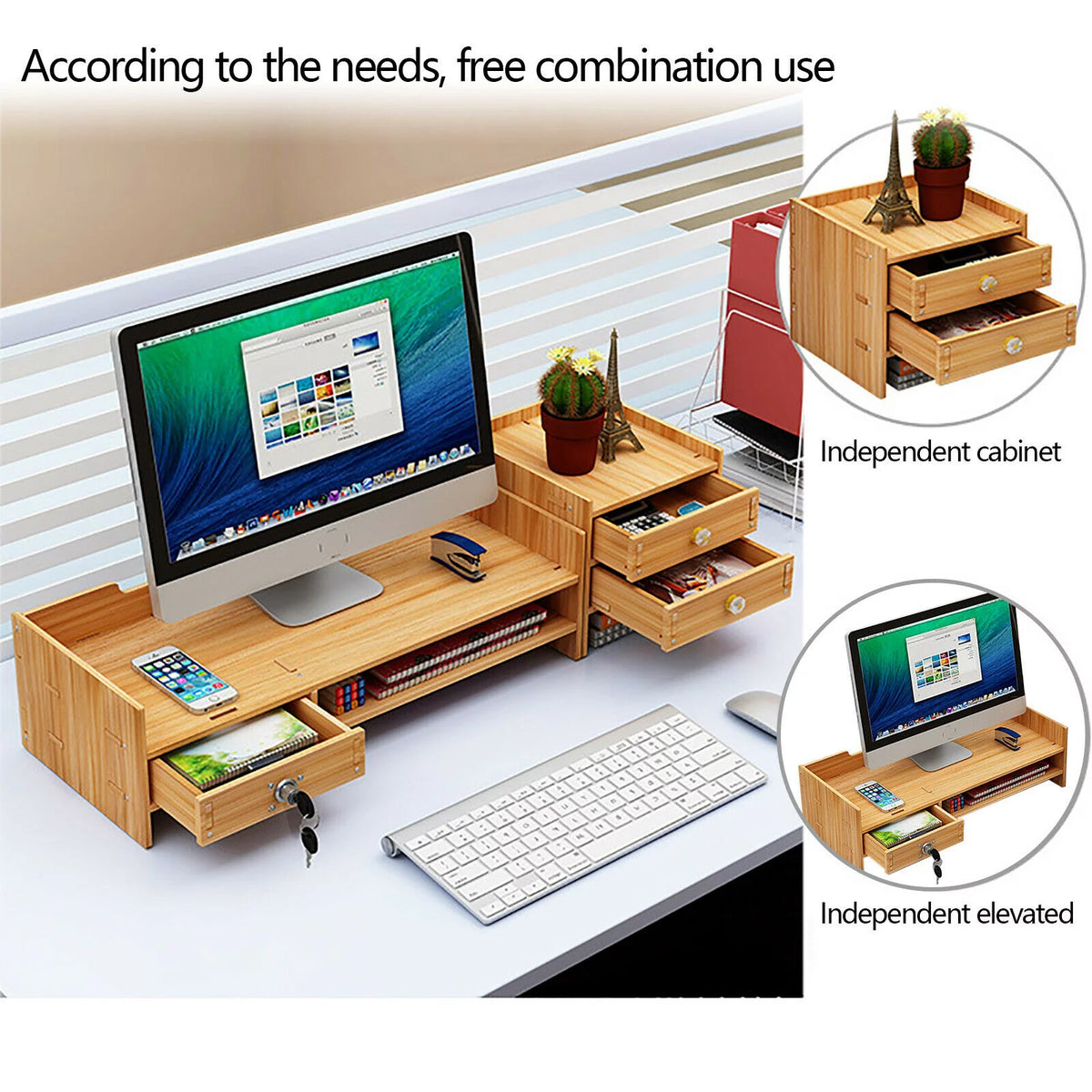 Wood Computer Stand with Drawer B562518
