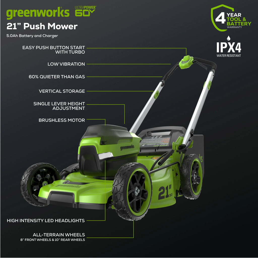 60V 21 Push Lawn Mower with Battery & Charger U91474