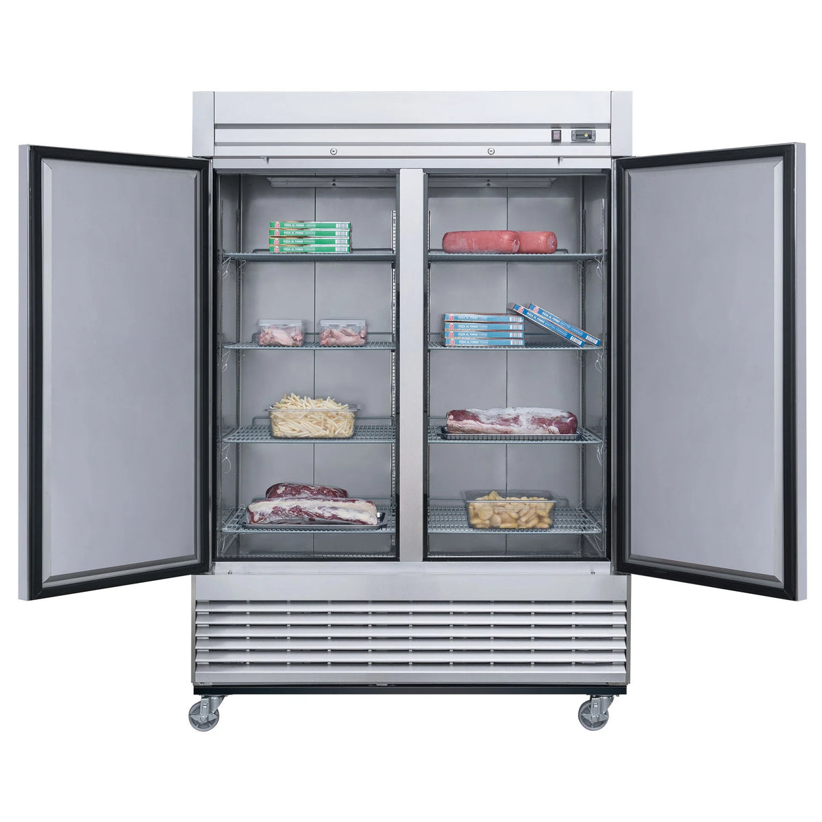 55 in. Two Door Upright Reach-in Freezer in Stainless Steel 40.7 Cu. Ft. N24648