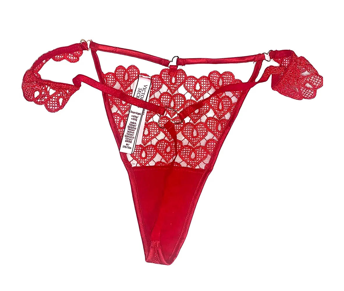 Red Lace V-String Panty W118046