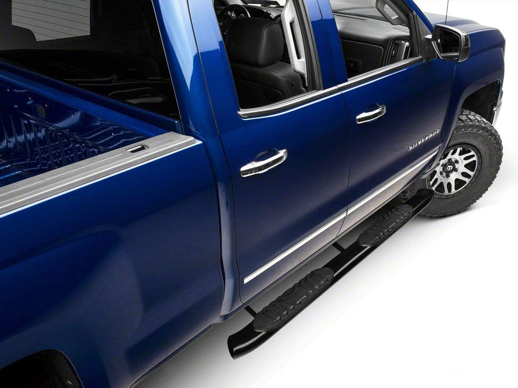 Black 5-Inch Oval Bent End Side Step Bars G31974