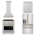 30 Gas Range, Range Hood, Refrigerator with Water and Ice Dispenser, Dishwasher F845857