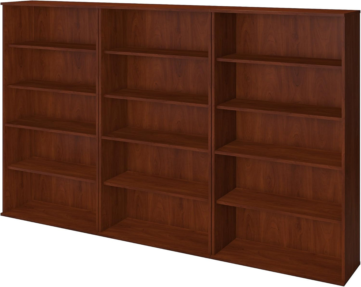 66H Bookcase Storage Wall in Hansen Cherry C922