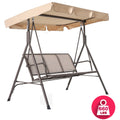 Outdoor Swing With Canopy, 3-Person, Beige C140
