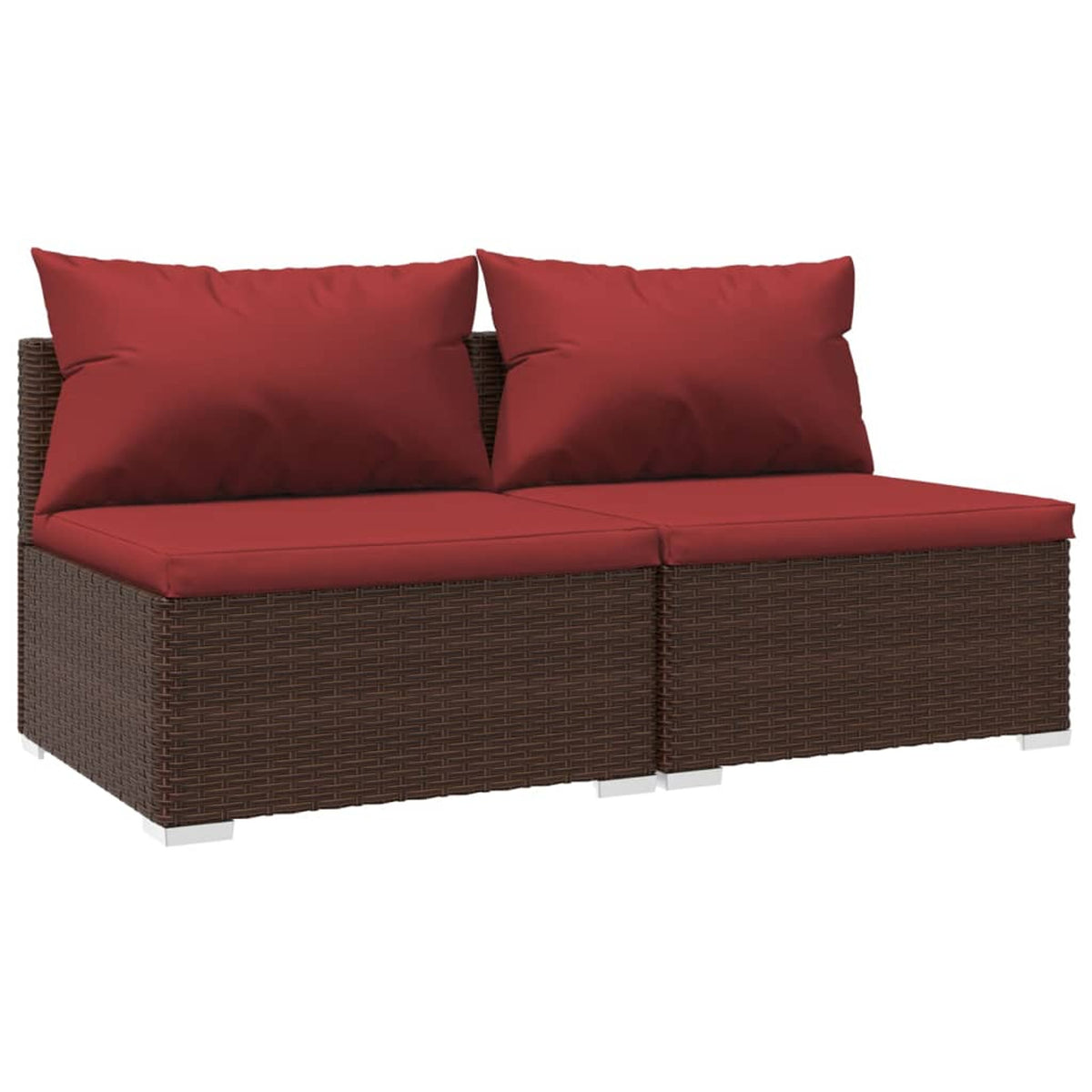 2 Piece Poly Rattan Patio Furniture Set with Cushions B403473