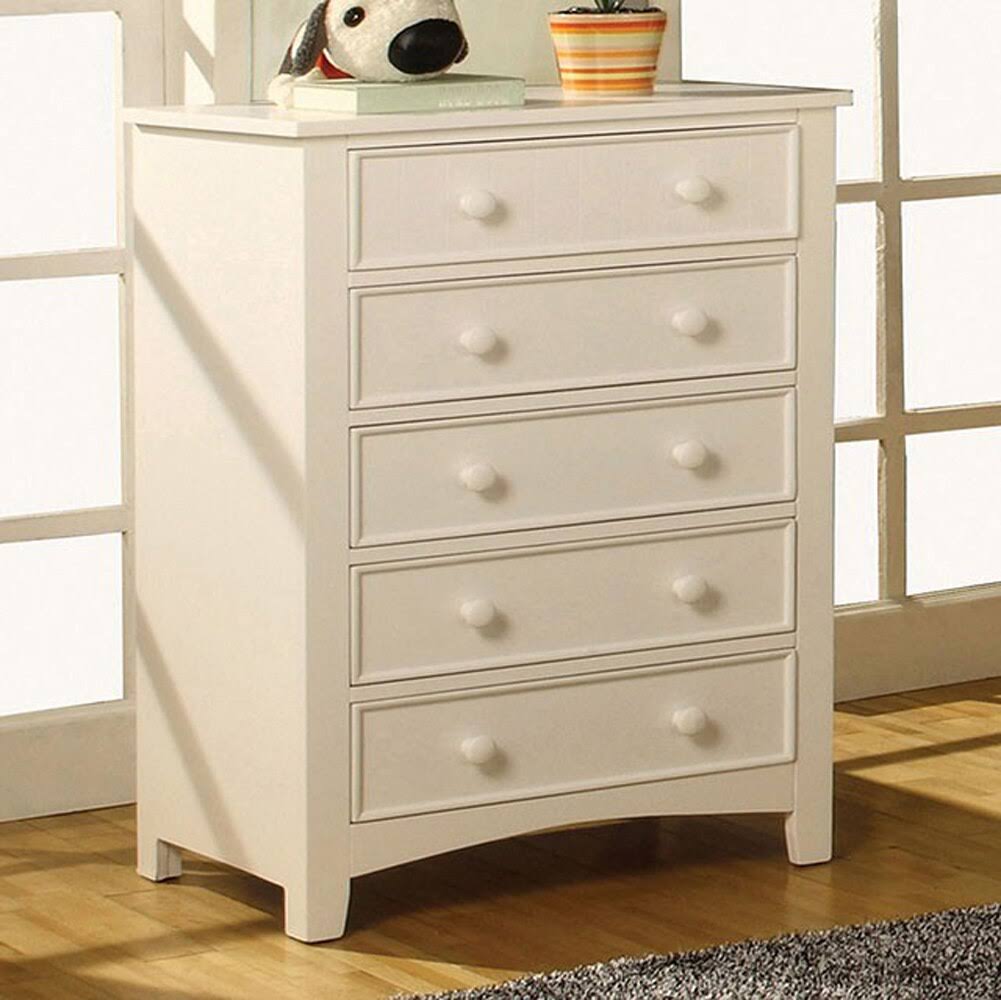 White 5 Drawer Wooden Chest H860433