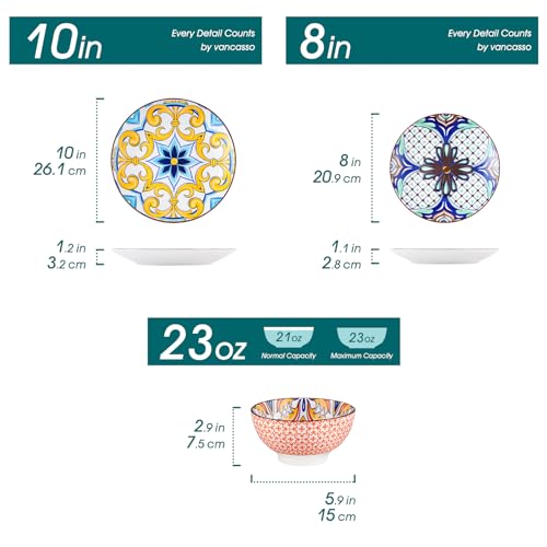 12 Pieces Black and White Ceramic Plates and Bowls Set K5958