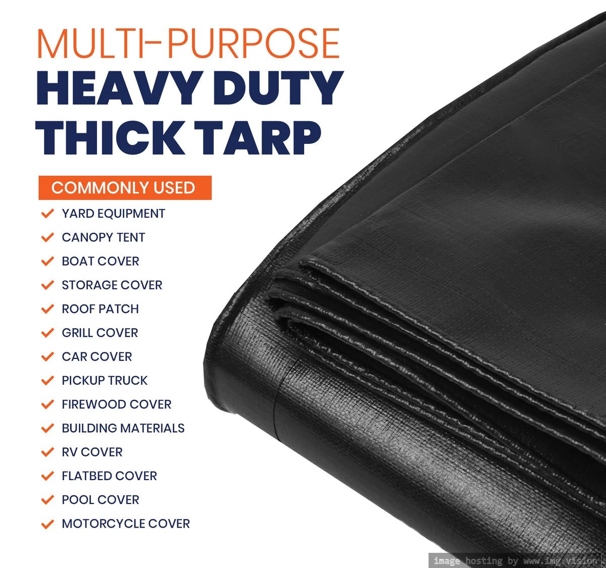 22 Mil Waterproof Silver/Black Tarp 6′ X 8′Ft D78837