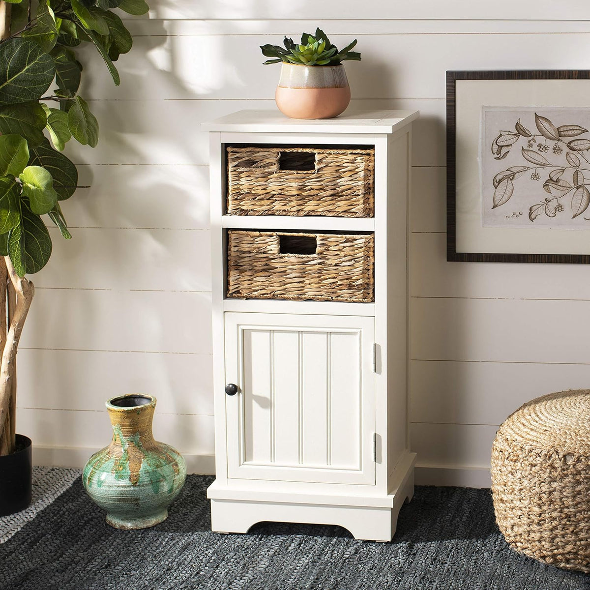 Distressed Black Cabinet F38085