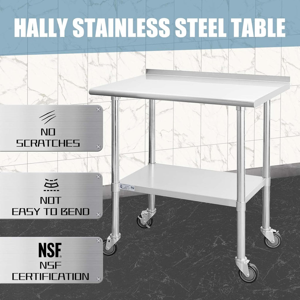 Stainless Steel Table with Caster Wheels T2382