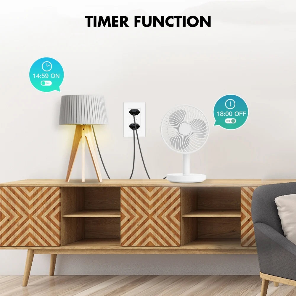 Smart WiFi Wall Socket 10A 20A Multiple Wall Outlet C73576