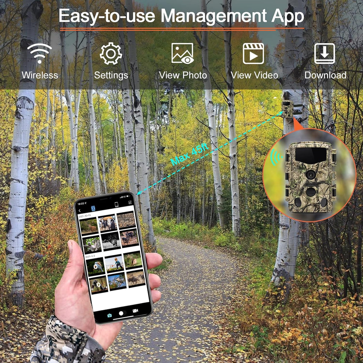 4K 32MP Trail Camera with Low Glow Night Vision A811128