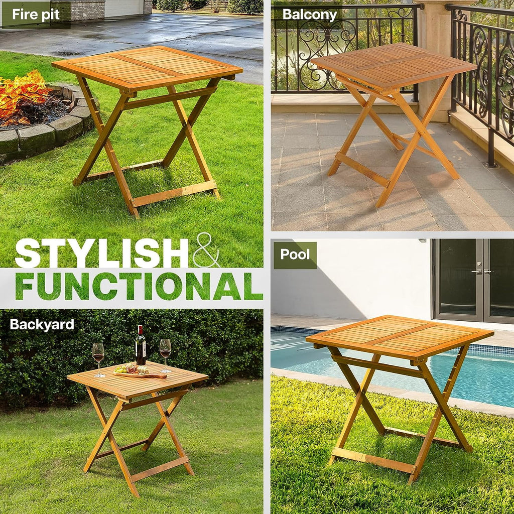 Acacia Wooden Folding Bistro Table H99636