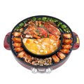 2 in 1 Smokeless BBQ Grill & Shabu Shabu Hot Pot, 2200W Electric Grill Soup Pot U29027