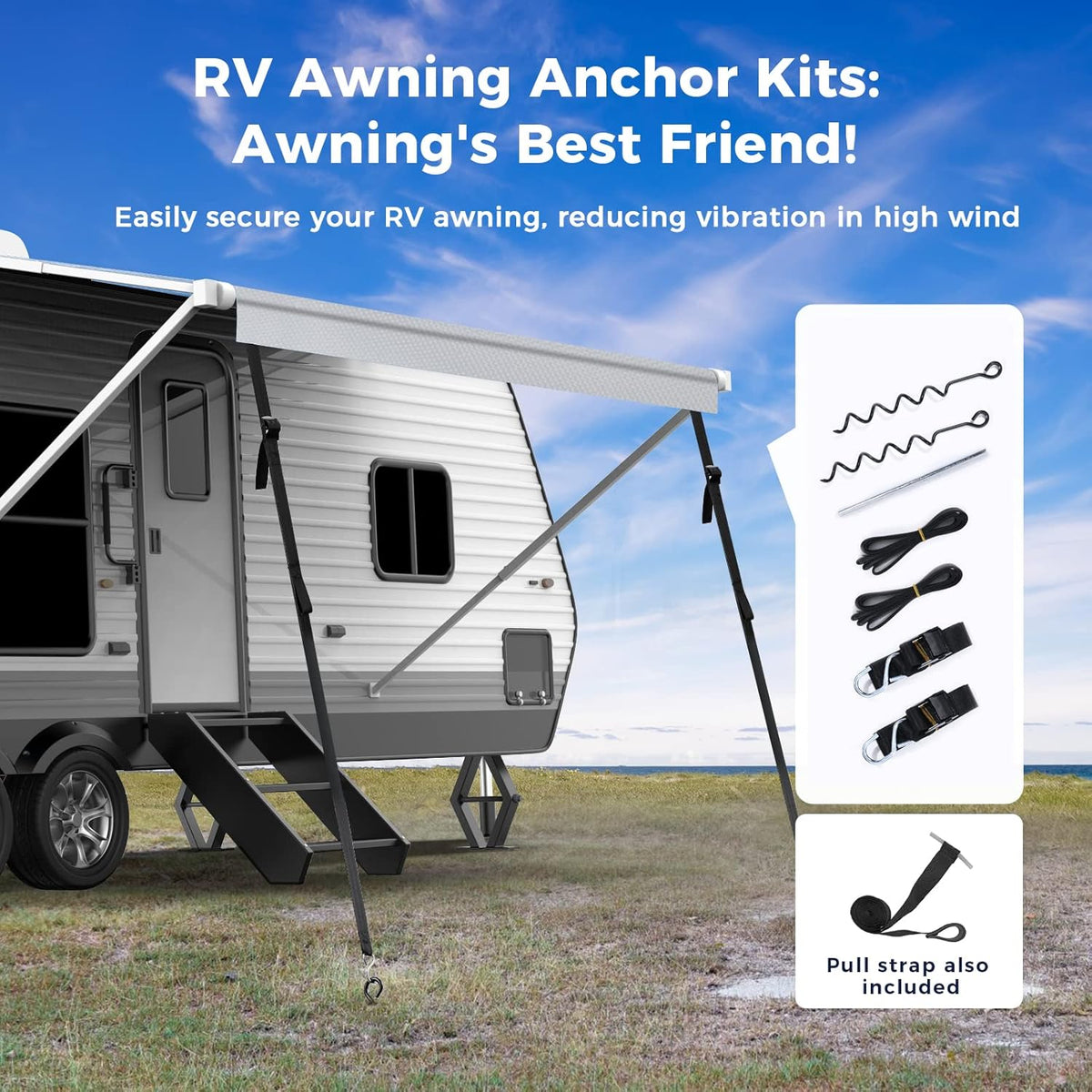 RV Awning Fabric Replacement 20' Gray Z482