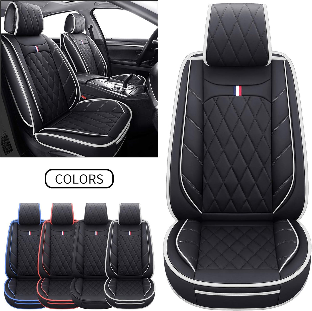 2 PCS Front Waterproof Leather Car Seat Covers A133410