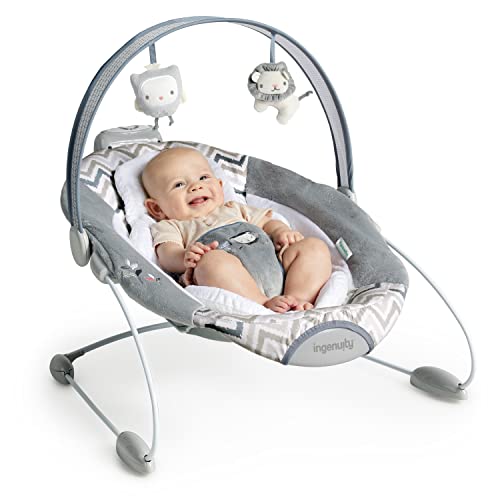 Automatic Baby Bouncer Seat with White Noise, Music, Toy Bar & 2 Plush Infant Toys, Up to 20 lbs U19908