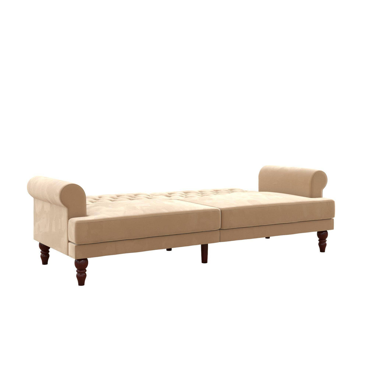 Ivory Velvet Convertible Futon R166