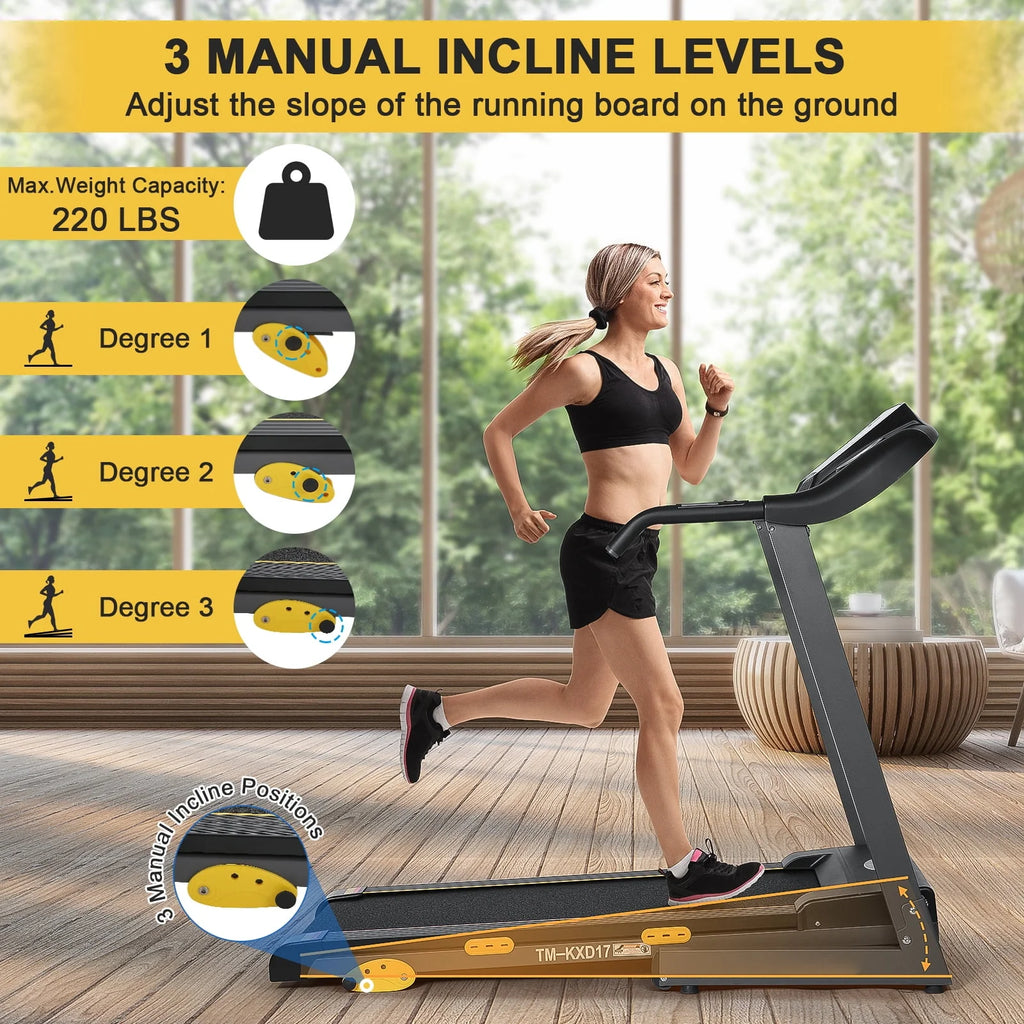 Incline Electric Treadmill 220lbs Max O1713