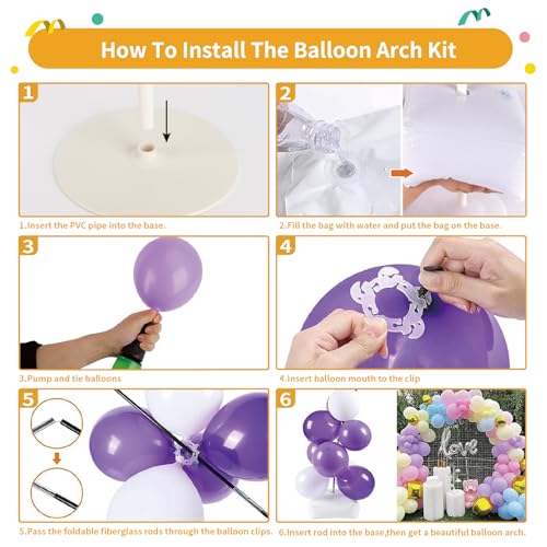 8ft Tall 9ft Wide Adjustable Balloon Arch Kit V722