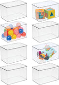 Clear 8 Pack Stackable Plastic Storage Bin with Lid Y20281