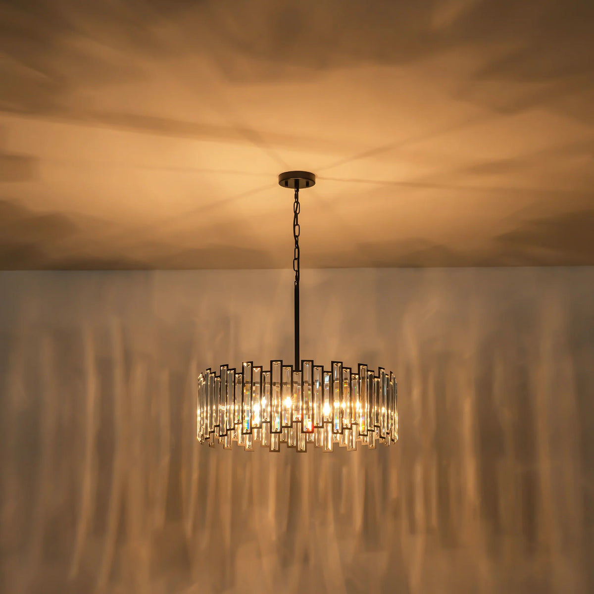 6-Light Crystal Industrial Chandelier H725