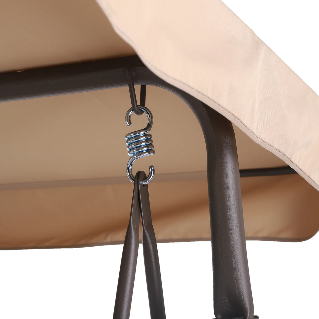 Outdoor Swing With Canopy, 3-Person, Beige C140