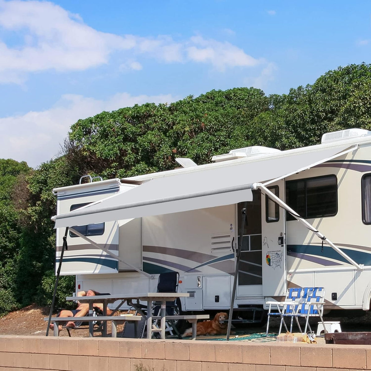 RV Awning Fabric Replacement 20' Gray Z482