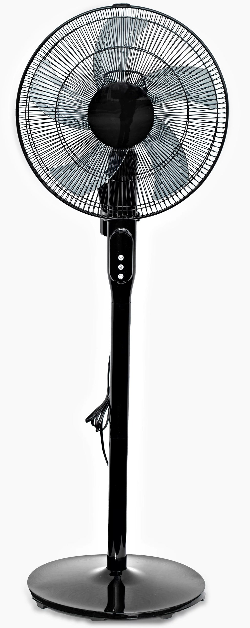 16 12-Speed Adjustable Height Pedestal Fan with Remote Control, Black M31949