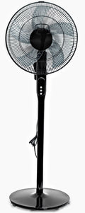 16 12-Speed Adjustable Height Pedestal Fan with Remote Control, Black M31949