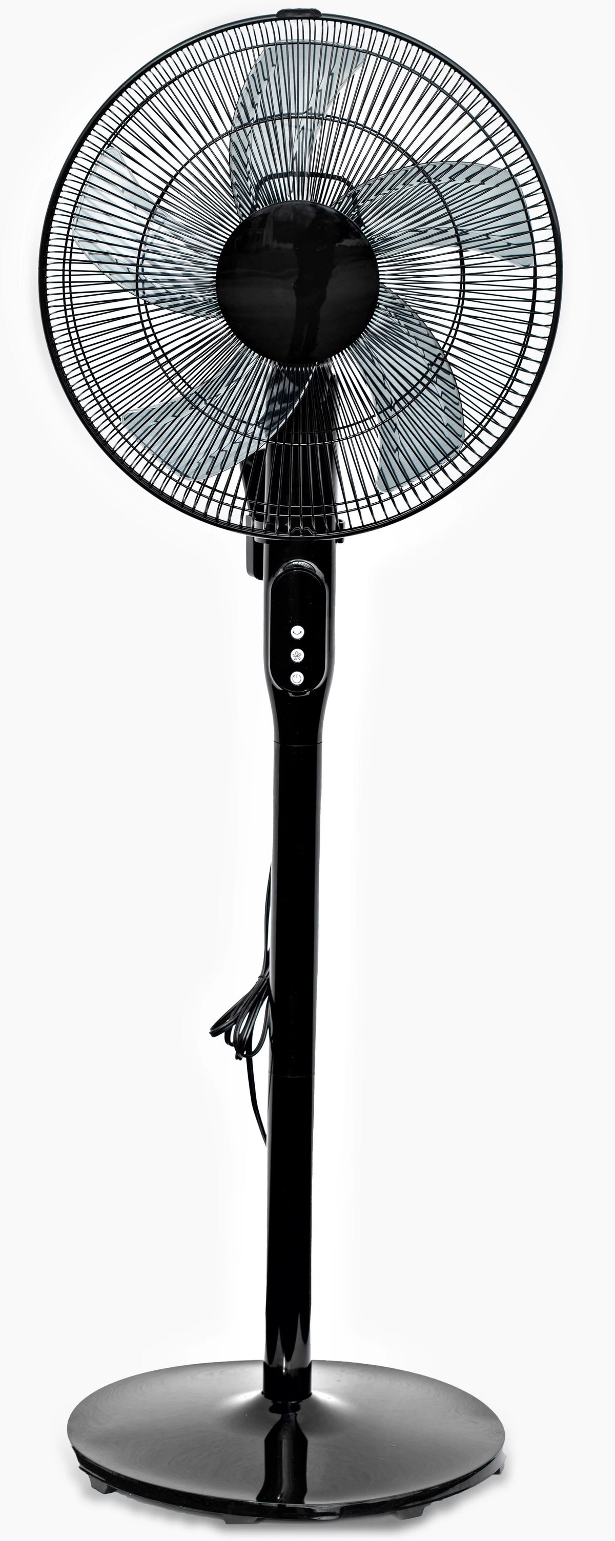 16 12-Speed Adjustable Height Pedestal Fan with Remote Control, Black M31949