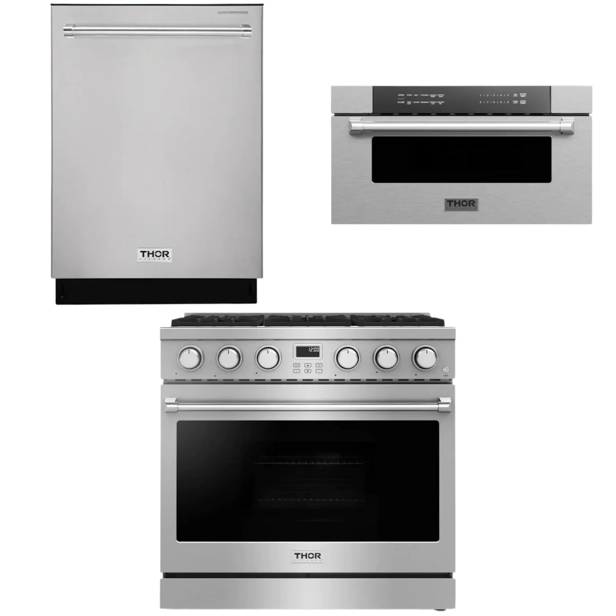 36 Gas Range, Dishwasher and Microwave W70405