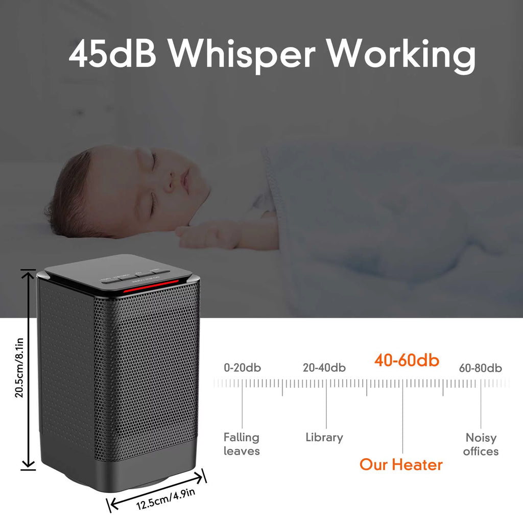 950W Portable Ceramic Heater with Oscillation, Black Q935
