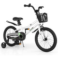 White 18 Inch Kids' Bike with Training Wheels and Basket Y45565
