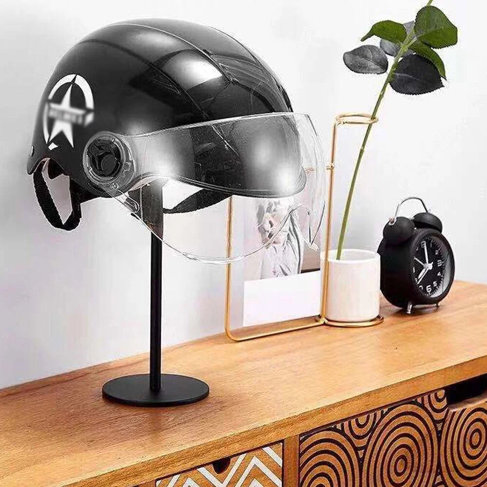Wall-Mounted Metal Helmet Holder Hat Storage Rack Display Stand O132328