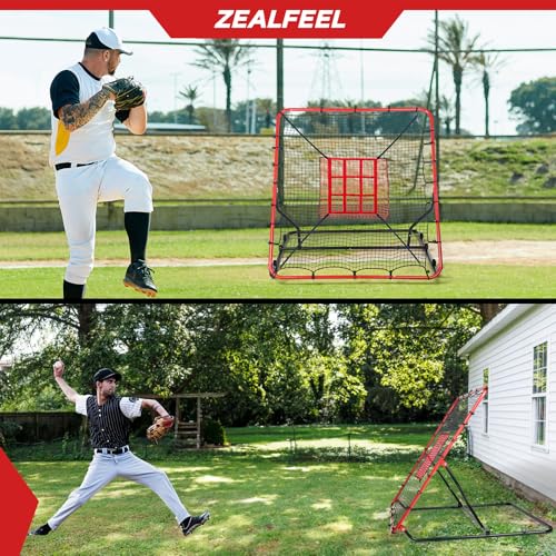4x4.5FT Adjustable Baseball Rebounder Net with 2 Strike Zones V1685